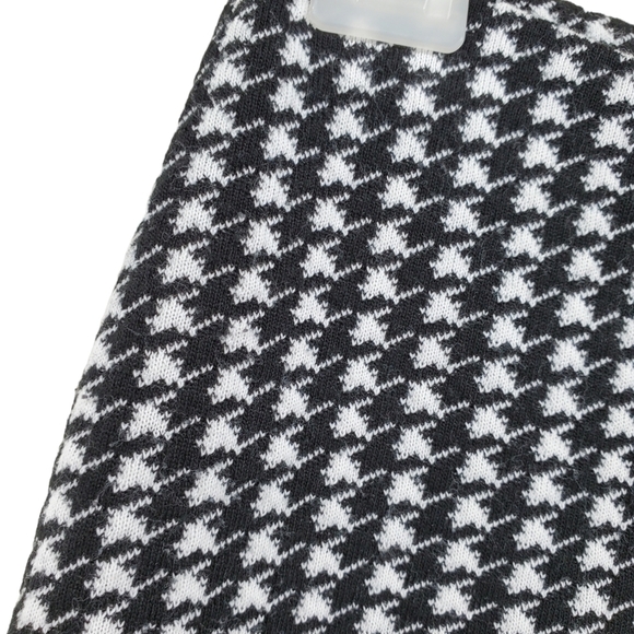 Vtg Y2K Jump Apparel Pant S 25-27x31 Houndstooth Black White Flare Pull-On USA - Picture 4 of 9